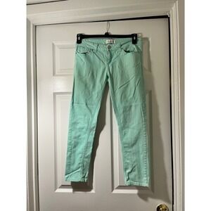 Jalate Jeans Womens Mint Green Skinny Pants Low Rise Stretch Size 7 JJM001F